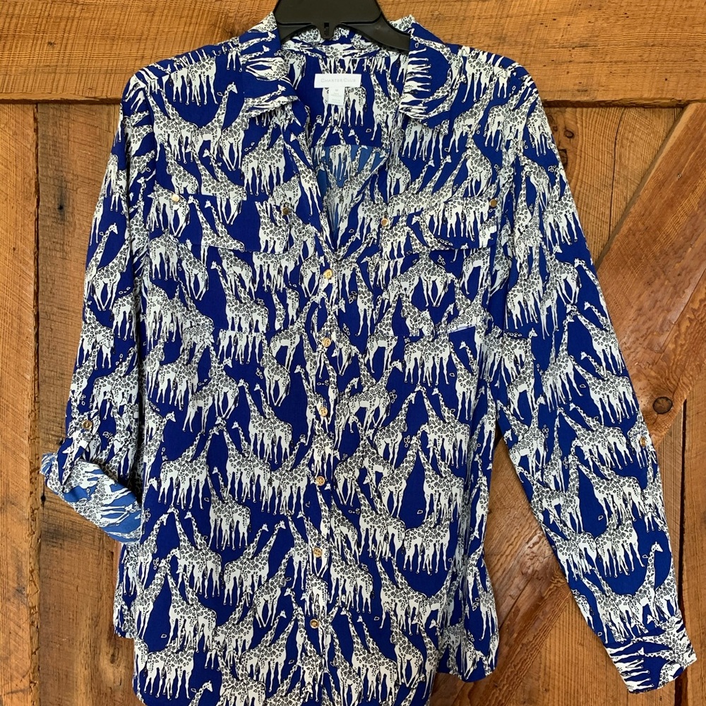 CHARTER CLUB GIRAFFE PRINT BLOUSE